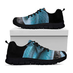 Blue Pit Viper Snake Print Black Sneakers