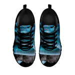 Blue Pit Viper Snake Print Black Sneakers