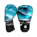 Blue Pit Viper Snake Print Boxing Gloves