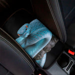 Blue Pit Viper Snake Print Car Center Console Cover