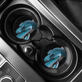 Blue Pit Viper Snake Print Car Coasters