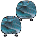 Blue Pit Viper Snake Print Car Headrest Covers