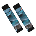 Blue Pit Viper Snake Print Car Seat Belt Covers