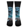 Blue Pit Viper Snake Print Crew Socks