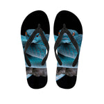 Blue Pit Viper Snake Print Flip Flops