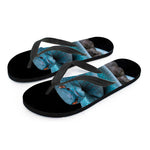 Blue Pit Viper Snake Print Flip Flops