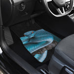 Blue Pit Viper Snake Print Front and Back Car Floor Mats