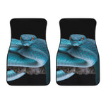Blue Pit Viper Snake Print Front Car Floor Mats