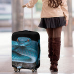Blue Pit Viper Snake Print Luggage Cover