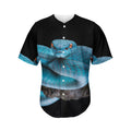 Blue Pit Viper Snake Print Men's Baseball Jersey