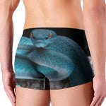 Blue Pit Viper Snake Print Men's Boxer Briefs