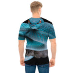 Blue Pit Viper Snake Print Men's T-Shirt
