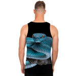 Blue Pit Viper Snake Print Men's Tank Top