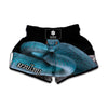 Blue Pit Viper Snake Print Muay Thai Boxing Shorts