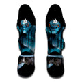 Blue Pit Viper Snake Print Muay Thai Shin Guards
