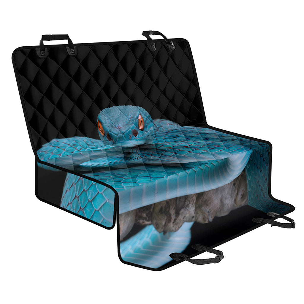 Blue Pit Viper Snake Print Pet Car Back Seat Cover