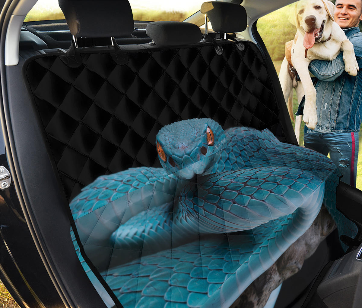 Blue Pit Viper Snake Print Pet Car Back Seat Cover