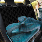 Blue Pit Viper Snake Print Pet Car Back Seat Cover