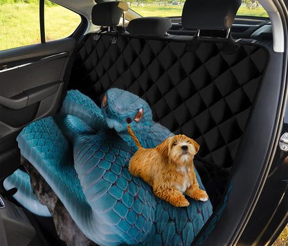 Blue Pit Viper Snake Print Pet Car Back Seat Cover