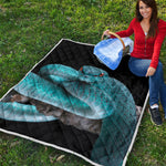 Blue Pit Viper Snake Print Quilt