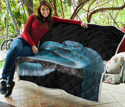 Blue Pit Viper Snake Print Quilt