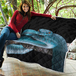 Blue Pit Viper Snake Print Quilt