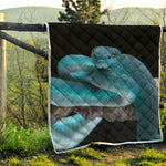 Blue Pit Viper Snake Print Quilt