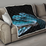 Blue Pit Viper Snake Print Quilt