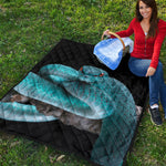 Blue Pit Viper Snake Print Quilt