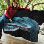 Blue Pit Viper Snake Print Quilt