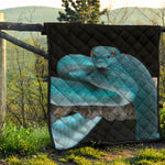 Blue Pit Viper Snake Print Quilt