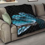 Blue Pit Viper Snake Print Quilt