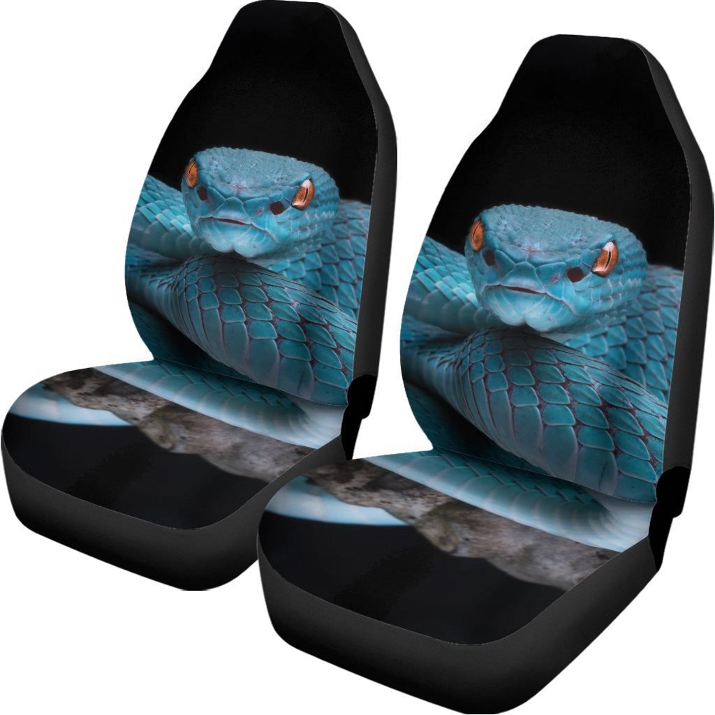 Blue Pit Viper Snake Print Universal Fit Car Seat Covers