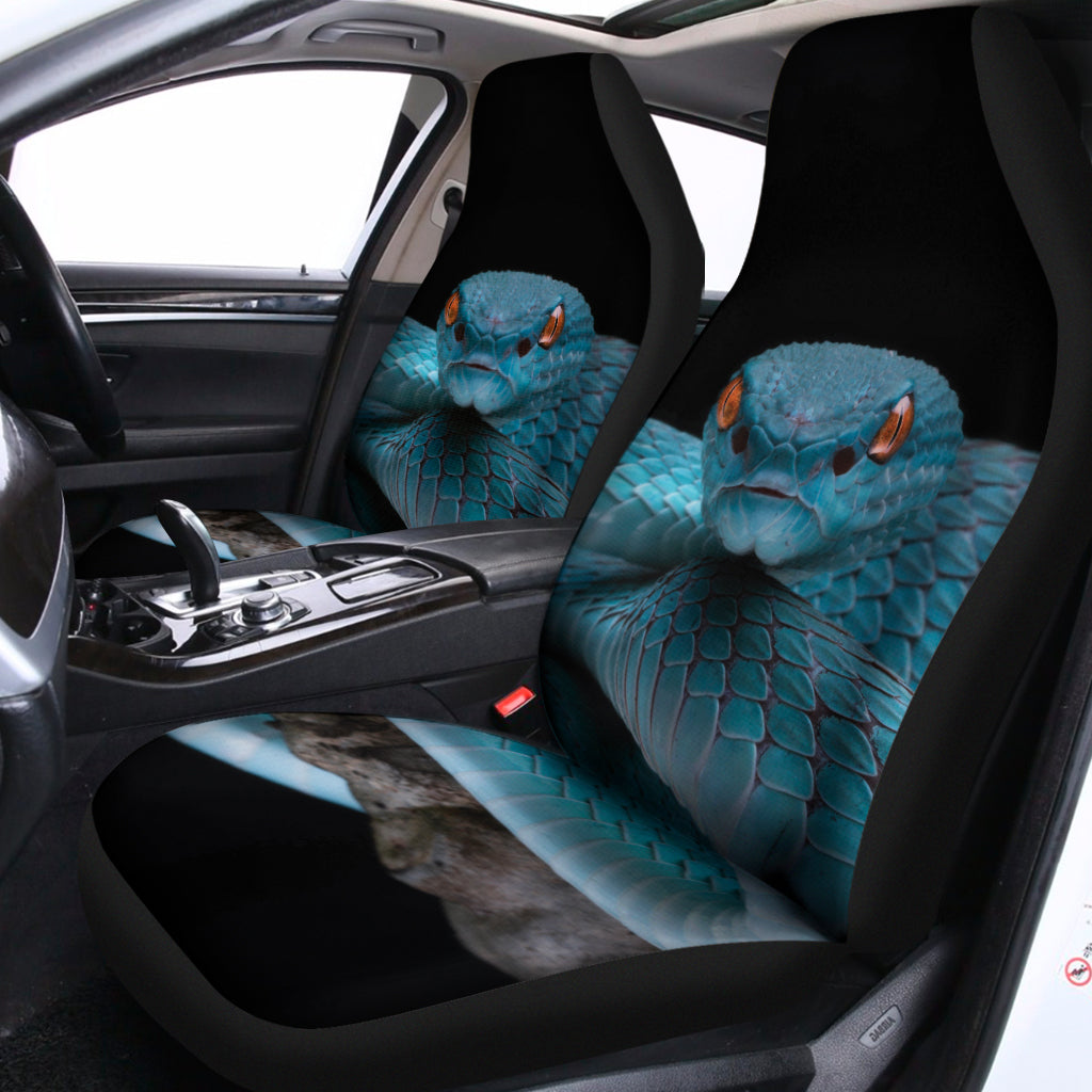 Blue Pit Viper Snake Print Universal Fit Car Seat Covers