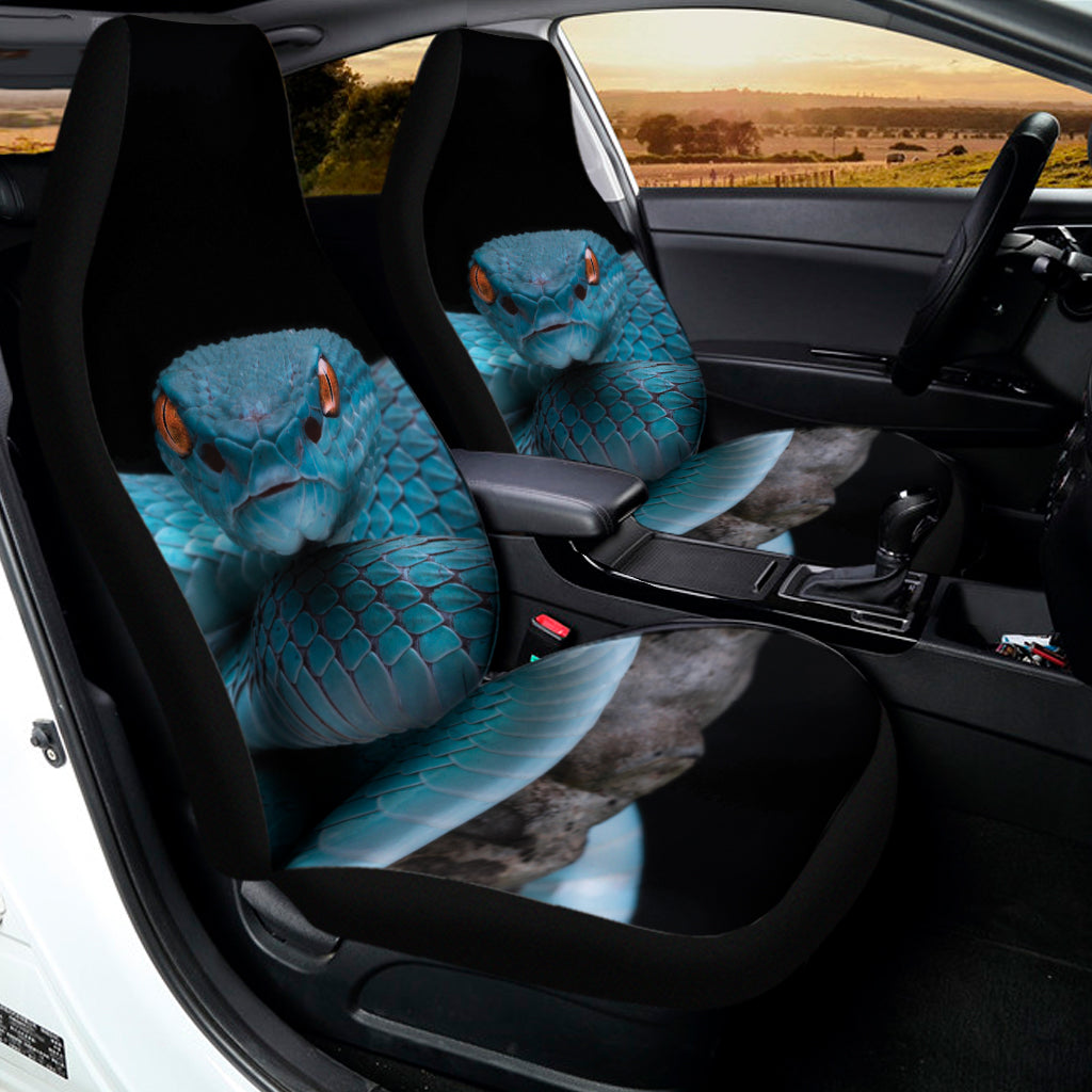 Blue Pit Viper Snake Print Universal Fit Car Seat Covers