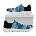 Blue Pit Viper Snake Print White Running Shoes