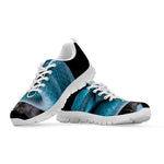 Blue Pit Viper Snake Print White Sneakers