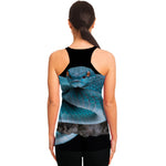 Blue Pit Viper Snake Print Women's Racerback Tank Top