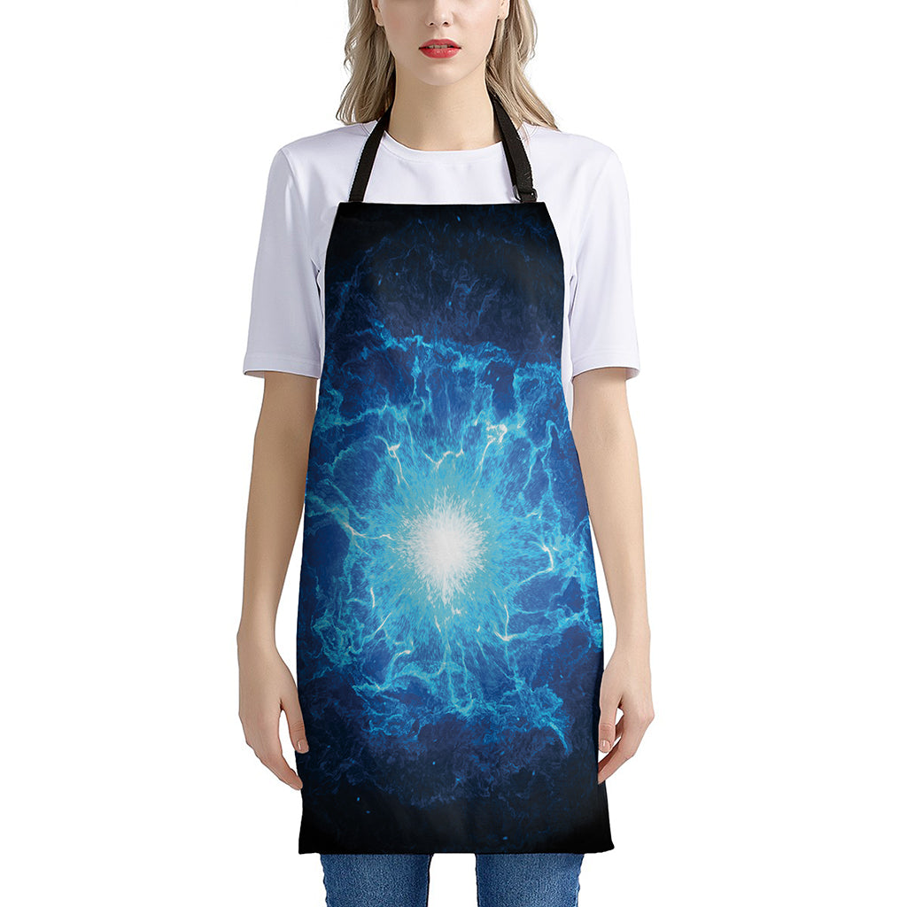 Blue Plasma Energy Print Apron