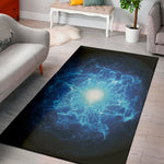 Blue Plasma Energy Print Area Rug