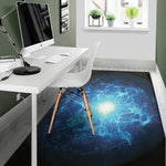 Blue Plasma Energy Print Area Rug