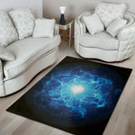 Blue Plasma Energy Print Area Rug