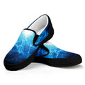 Blue Plasma Energy Print Black Slip On Sneakers