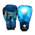 Blue Plasma Energy Print Boxing Gloves