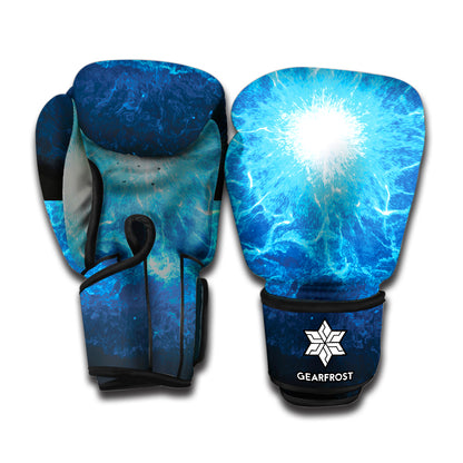 Blue Plasma Energy Print Boxing Gloves