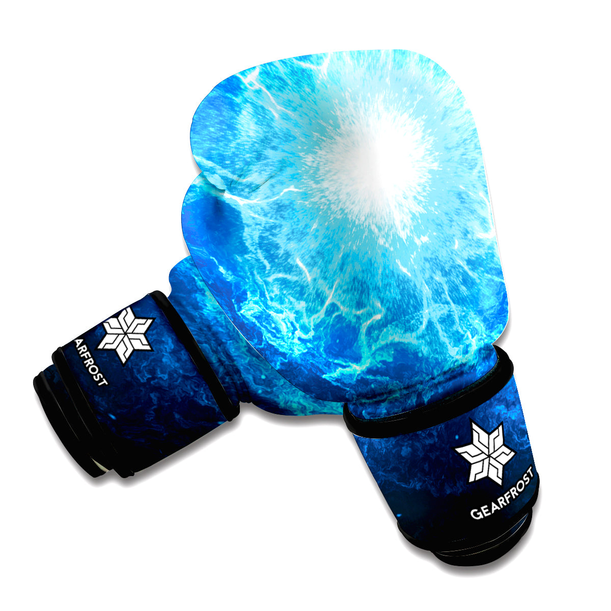 Blue Plasma Energy Print Boxing Gloves