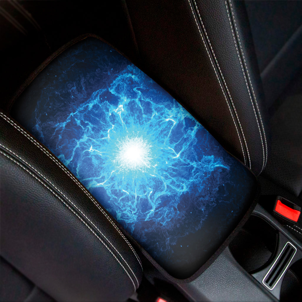 Blue Plasma Energy Print Car Center Console Cover