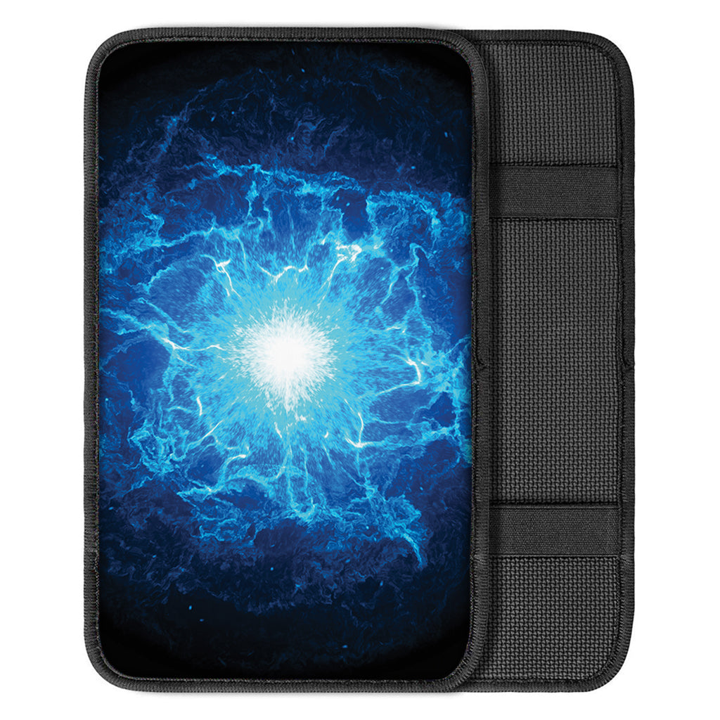 Blue Plasma Energy Print Car Center Console Cover