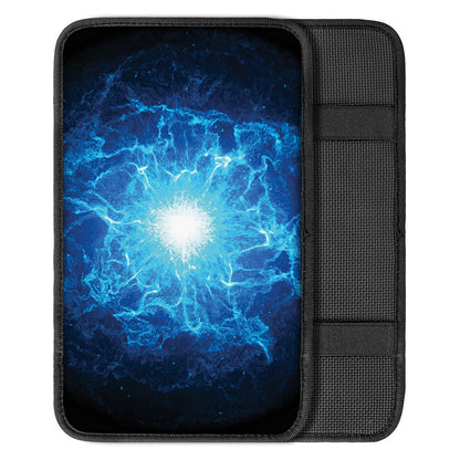 Blue Plasma Energy Print Car Center Console Cover