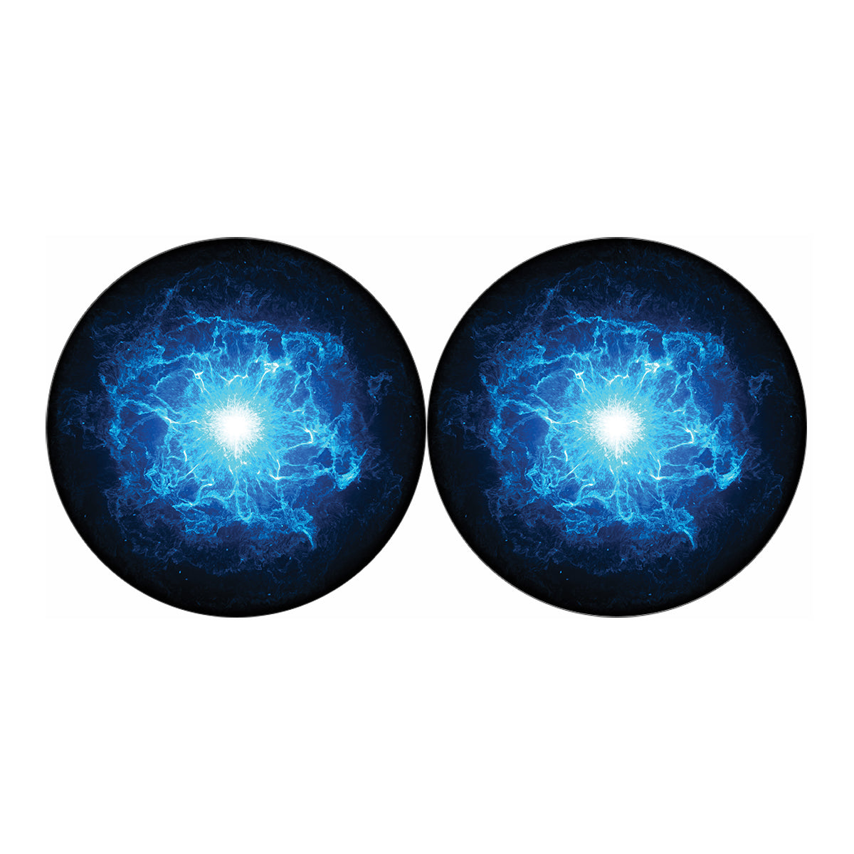 Blue Plasma Energy Print Car Coasters